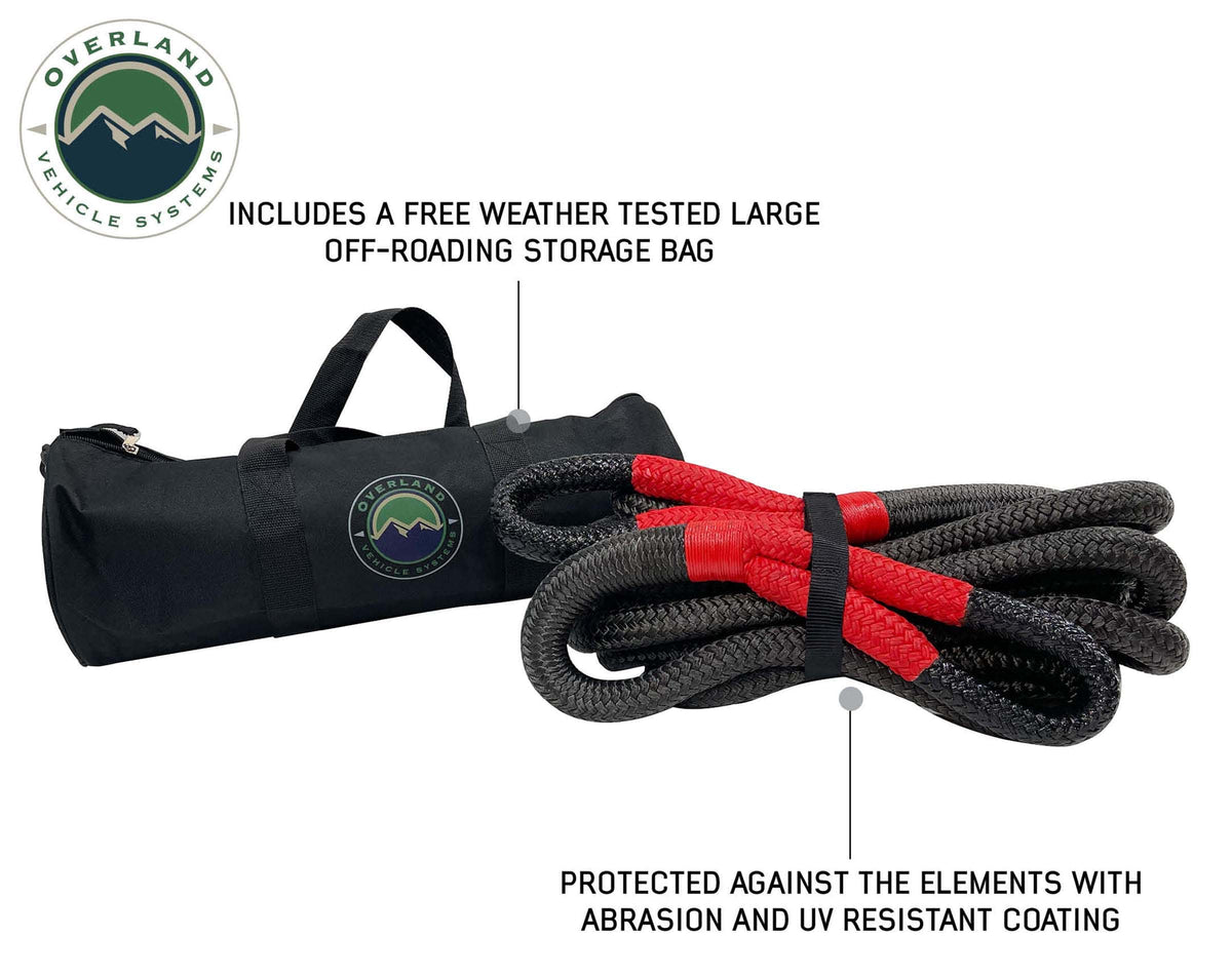 Brute Kinetic Rope Recovery Strap 1 x 30 Foot 30 Percent Stretch Overland Vehicle Systems-4
