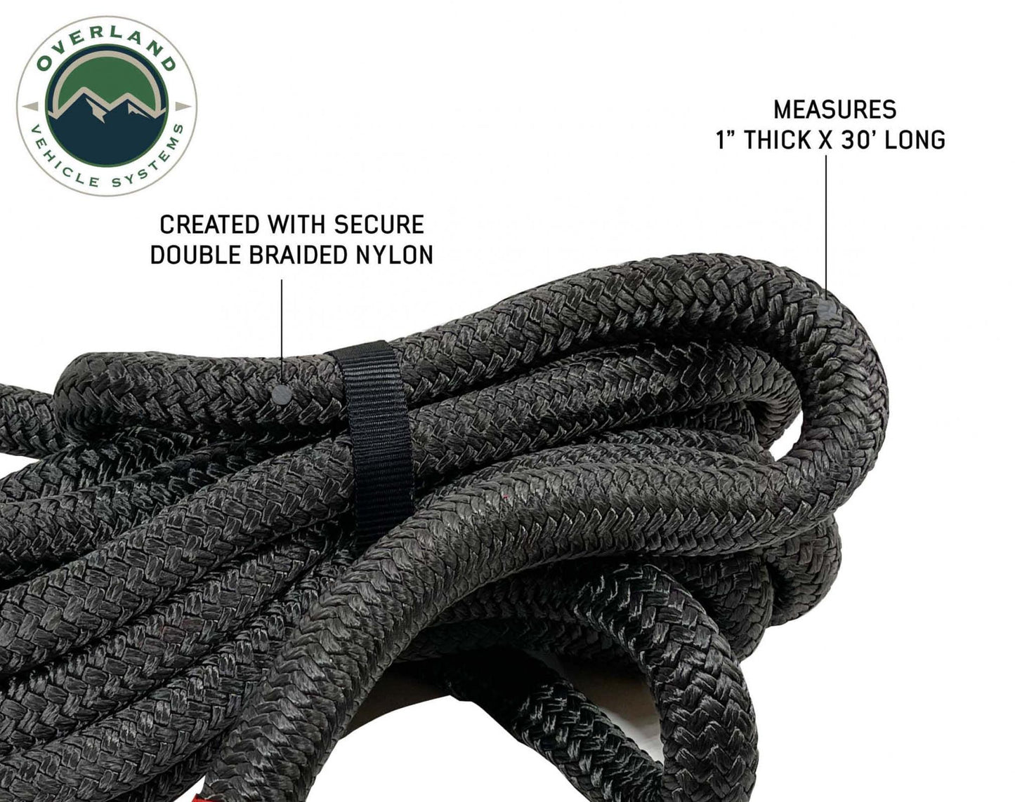 Overland Vehicle Systems Brute Kinetic Rope Recovery Strap 1 x 30 Foot 30 Percent Stretch Overland Vehicle Systems