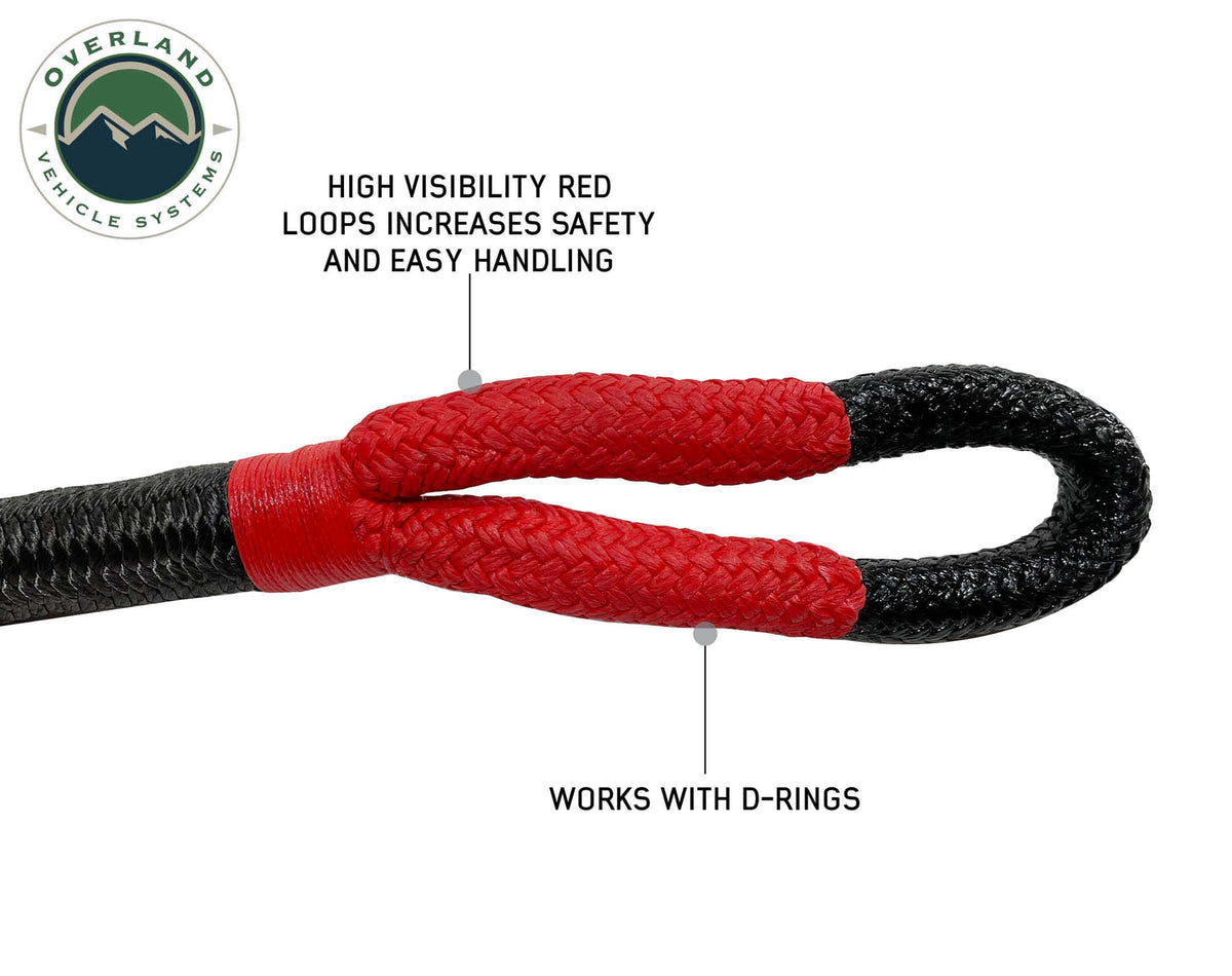 Brute Kinetic Rope Recovery Strap 1 x 30 Foot 30 Percent Stretch Overland Vehicle Systems-2