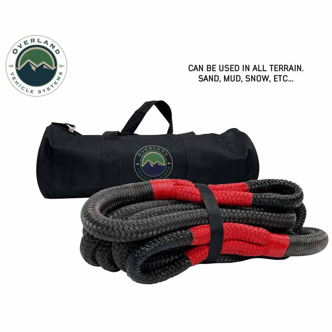 Overland Vehicle Systems Brute Kinetic Recovery Rope 5/8 Inch x 20 Foot With Storage Bag Overland Vehicle Systems