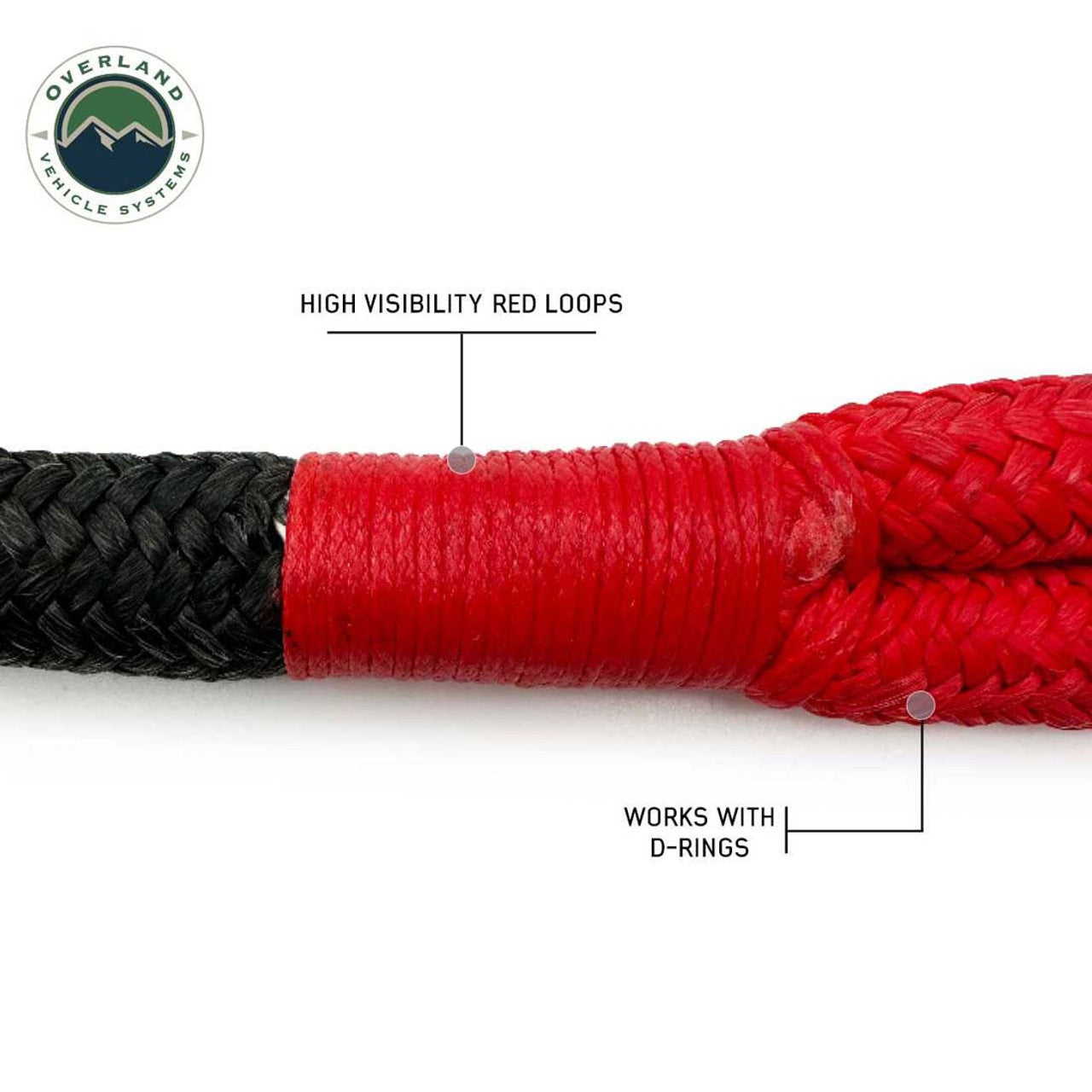 Overland Vehicle Systems Brute Kinetic Recovery Rope 1 1/4 Inch x 30 Foot With Storage Bag Overland Vehicle Systems