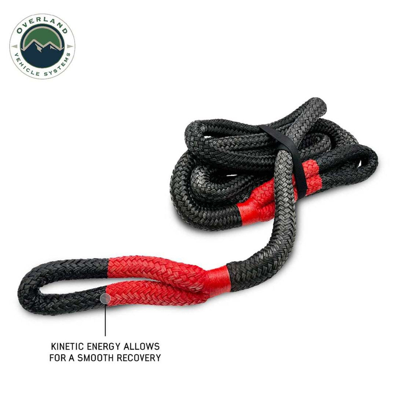 Overland Vehicle Systems Brute Kinetic Recovery Rope 1 1/2 Inch x 30 Foot With Storage Bag Overland Vehicle Systems