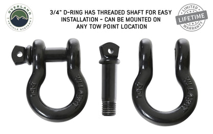 Recovery Shackle 19010201 3/4 4.75 Ton Black Sold In Pairs Overland Vehicle Systems-2