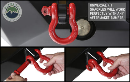 19010204 Recovery Shackle 3/4 Inch 4.75 Ton Red - Sold In Pairs Overland Vehicle Systems-3