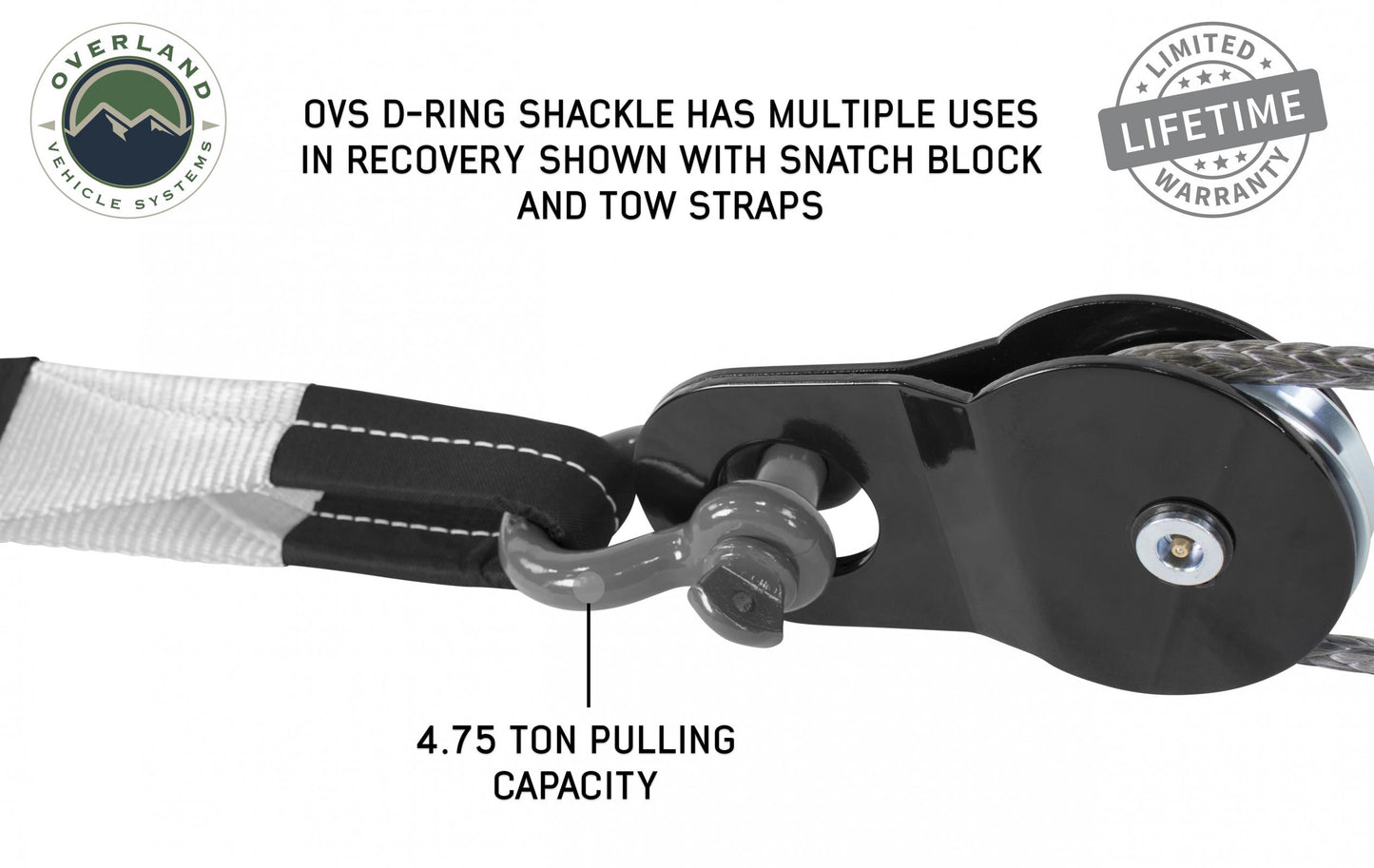 Overland Vehicle Systems Buy Overland Vehicle Systems Recovery Shackle D Ring 3/4 Inch 4.75 Ton Grey Overland Vehicle Systems