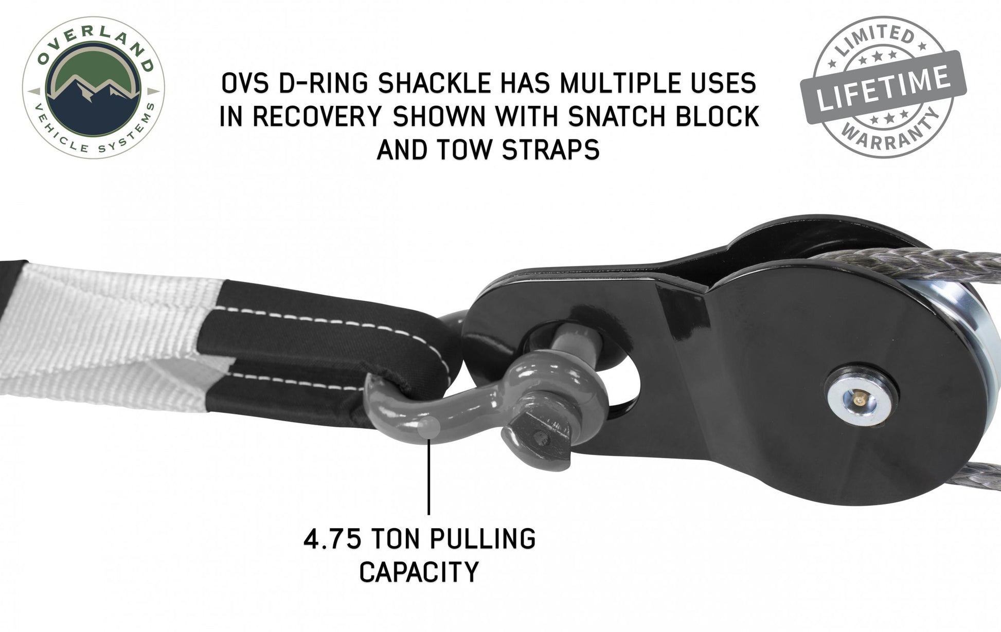 Overland Vehicle Systems Buy Overland Vehicle Systems Recovery Shackle D Ring 3/4 Inch 4.75 Ton Grey Overland Vehicle Systems