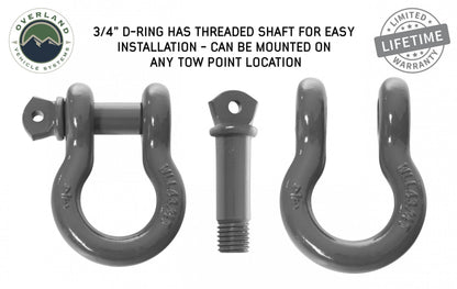 Buy Recovery Shackle D Ring 3/4 Inch 4.75 Ton Grey Overland Vehicle Systems