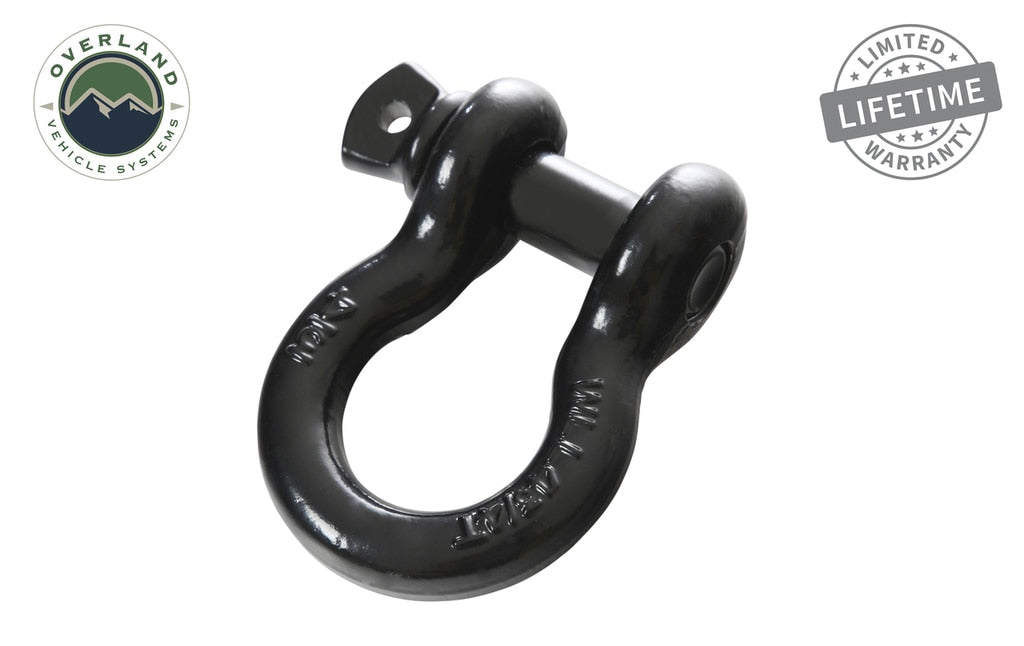 Overland Vehicle Systems Recovery Shackle 19019901 3/4 4.75 Ton Black Overland Vehicle Systems