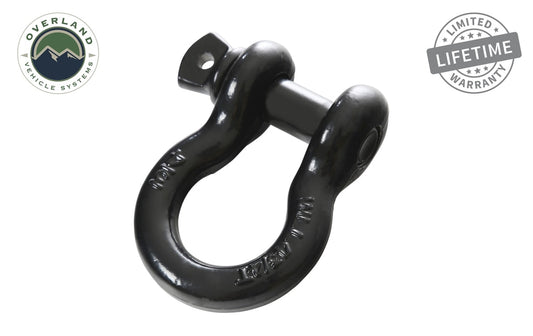 Overland Vehicle Systems Recovery Shackle 19019901 3/4 4.75 Ton Black Overland Vehicle Systems