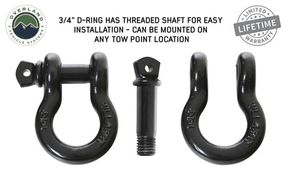 Recovery Shackle 19019901 3/4 4.75 Ton Black Overland Vehicle Systems-1