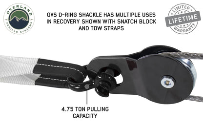 Recovery Shackle 19019901 3/4 4.75 Ton Black Overland Vehicle Systems-4