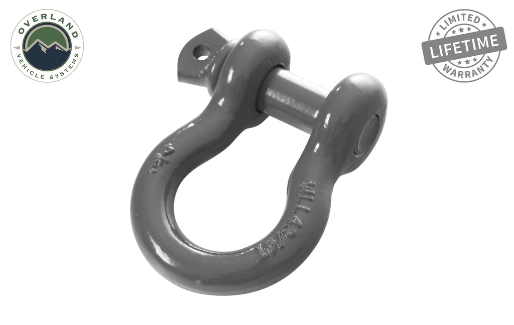 Overland Vehicle Systems Recovery Shackle 3/4 Inch 4.75 Ton - Gray Universal Overland Vehicle Systems
