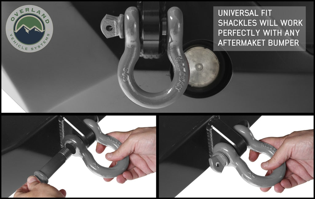 Recovery Shackle 3/4 Inch 4.75 Ton - Gray Universal Overland Vehicle Systems-2