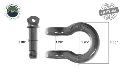 Recovery Shackle 3/4 Inch 4.75 Ton - Gray Universal Overland Vehicle Systems-5