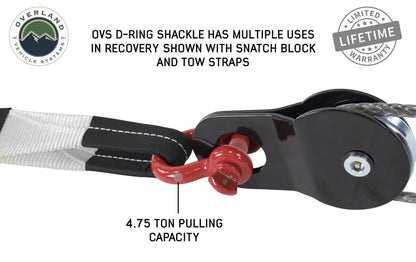 19019904 Recovery Shackle 3/4 Inch 4.75 Ton Red Overland Vehicle Systems-4