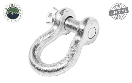 Overland Vehicle Systems Recovery Shackle 3/4 4.75 Ton Zinc - D Ring Recovery Shackle Overland Vehicle Systems