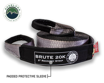Tow Strap 20000 lbs - 2 x 30' Gray With Black Ends Overland Vehicle Systems-1