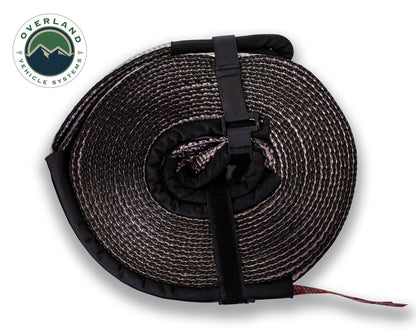 Tow Strap 20000 lbs - 2 x 30' Gray With Black Ends Overland Vehicle Systems-5