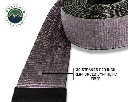 Tow Strap 20000 lbs - 2 x 30' Gray With Black Ends Overland Vehicle Systems-6