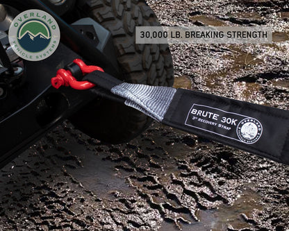 Tow Strap 30 30,000 lb. 3 x 30' Gray Storage Bag Overland Vehicle Systems-7