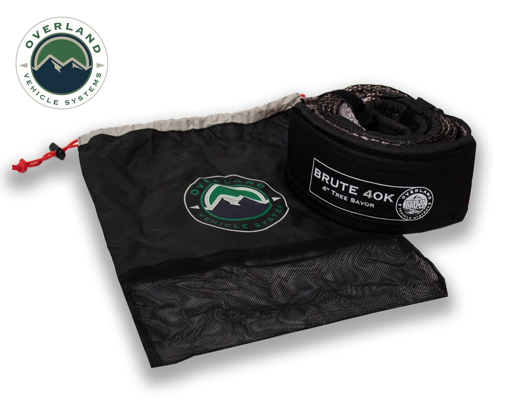 Overland Vehicle Systems Tree Saver Tow Strap 40,000 lb. Gray With Storage Bag Overland Vehicle Systems
