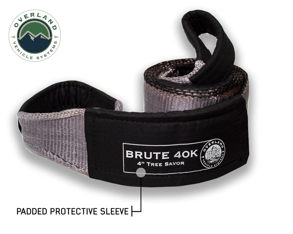 Overland Vehicle Systems Tree Saver Tow Strap 40,000 lb. Gray With Storage Bag Overland Vehicle Systems
