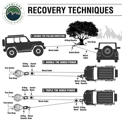 Tree Saver Tow Strap 40,000 lb. Gray With Storage Bag Overland Vehicle Systems-7