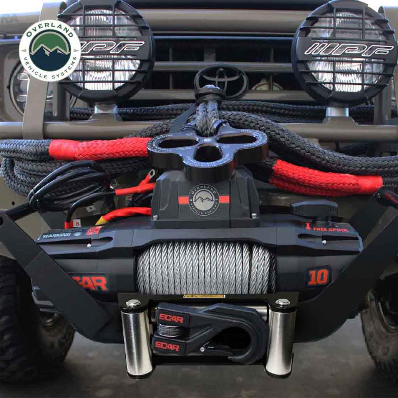 Overland Vehicle Systems SCAR 10 - 10,000 lb. Winch With Steel Cable and Wireless Remote Overland Vehicle Systems