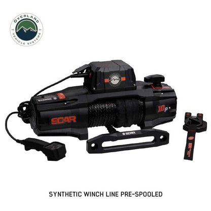 SCAR 10P - 10,000 lb. Winch With Synthetic Rope and Wireless Remote Overland Vehicle Systems-8