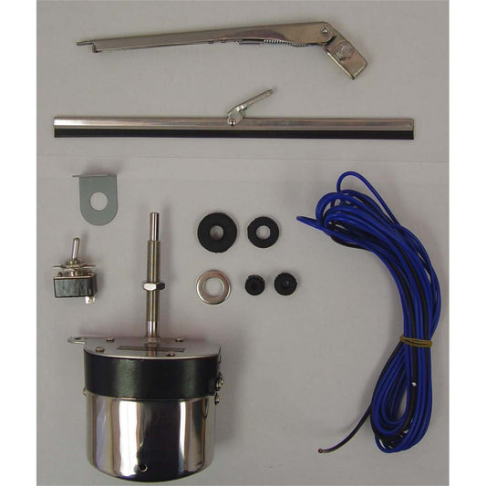 Wiper Motor Kit 12V Stainless Steel Includes Motor/Arm/Blade 1941-1968 Willys / Jeep OMIX