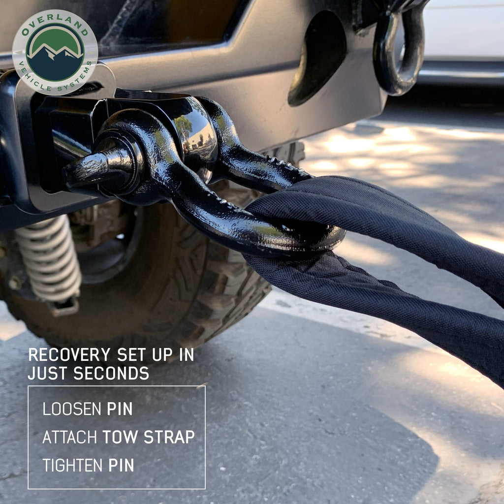 Overland Vehicle Systems Receiver Hitch D-Ring Receiver Mount Recovery Shackle Overland Vehicle Systems