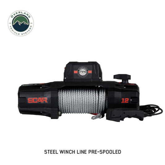 SCAR 12 - 12,000 lb. Winch With Steel Cable and Wireless Remote Overland Vehicle Systems-10