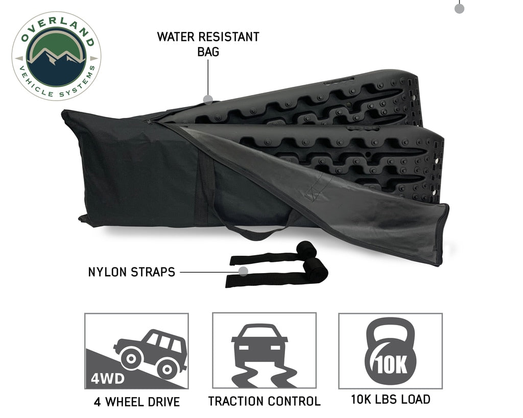 Overland Vehicle Systems Recovery Ramps for 4WDs Gray/Black Universal + Storage Bag Overland Vehicle Systems