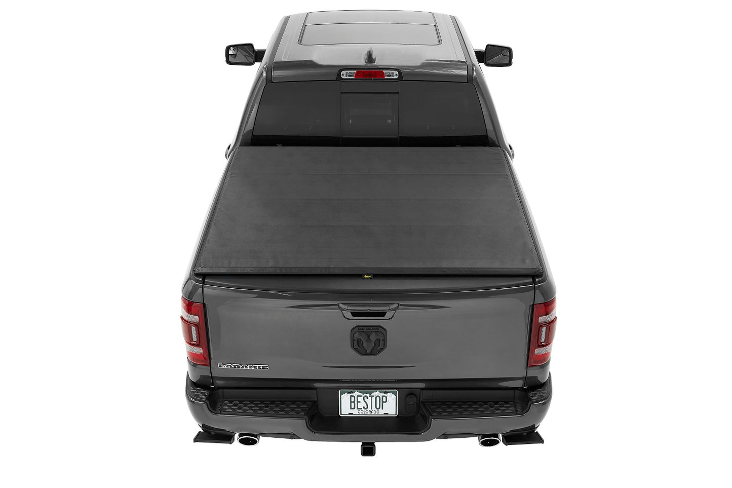 EZ-Roll Soft Tonneau Cover For Ram 2019-2024 1500 Black Tailgate Spoiler Not Included Bestop-3