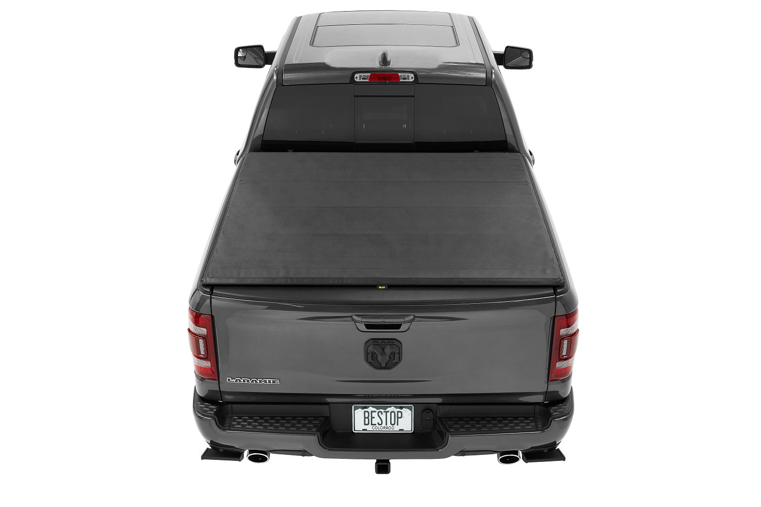 EZ-Roll Soft Tonneau Cover For Ram 2019-2024 1500 Black Tailgate Spoiler Not Included Bestop-3