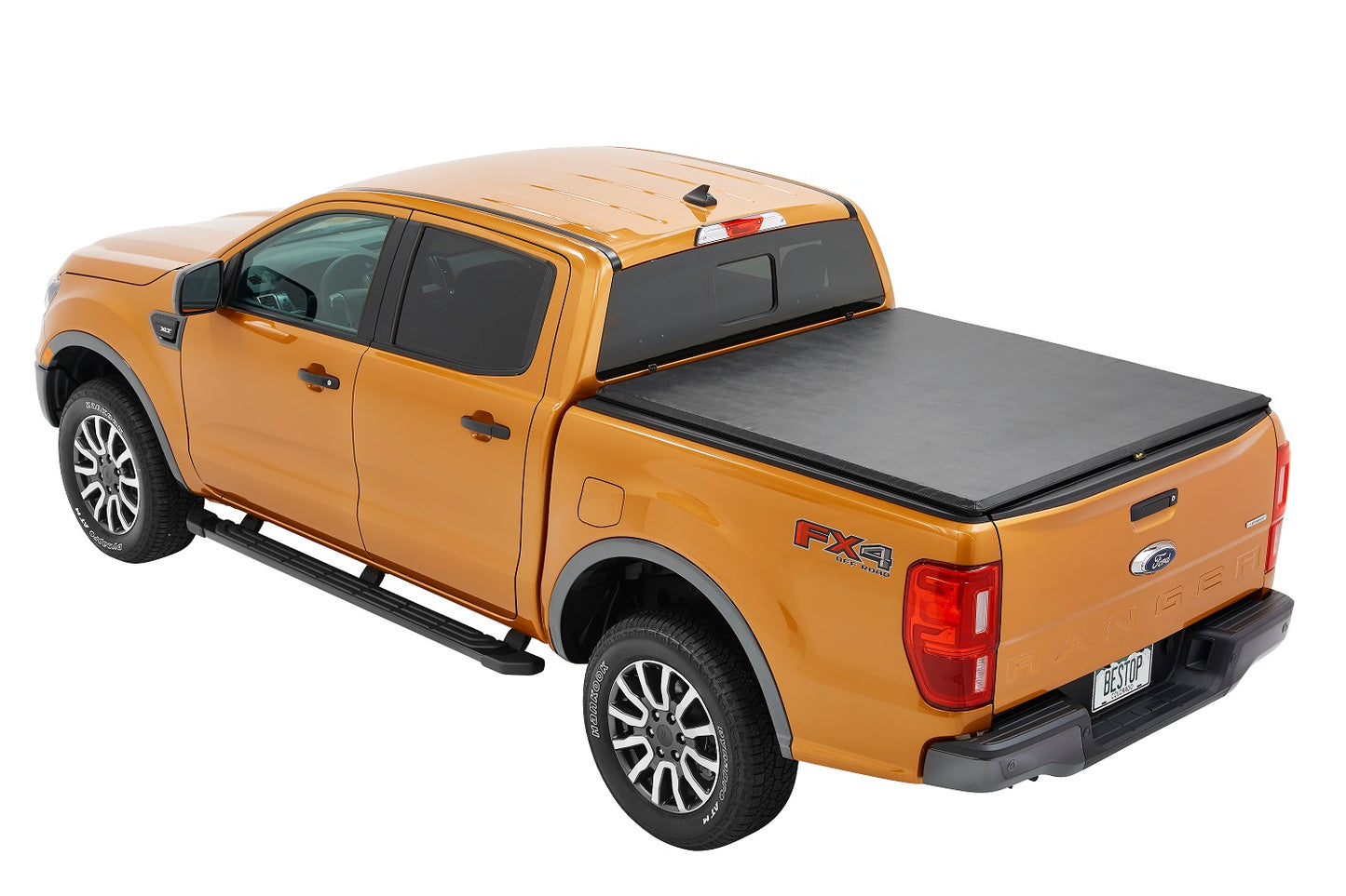 EZ-Roll Soft Tonneau Cover For Ford 2019-2024 Ranger Black Tailgate Spoiler Not Included Bestop