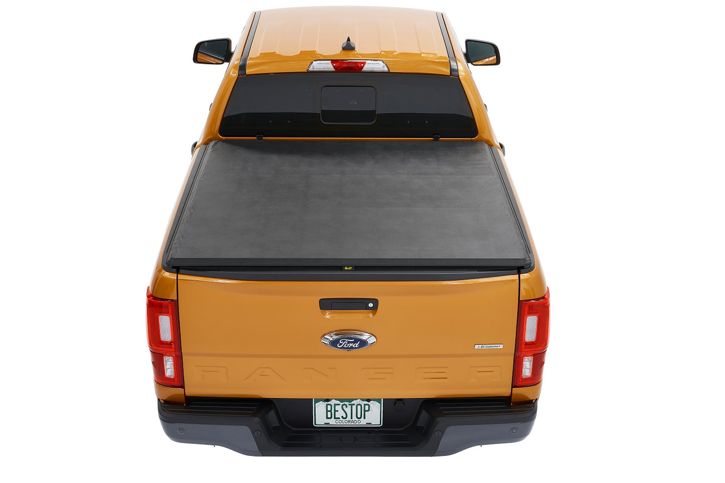 EZ-Roll Soft Tonneau Cover For Ford 2019-2024 Ranger Black Tailgate Spoiler Not Included Bestop-1
