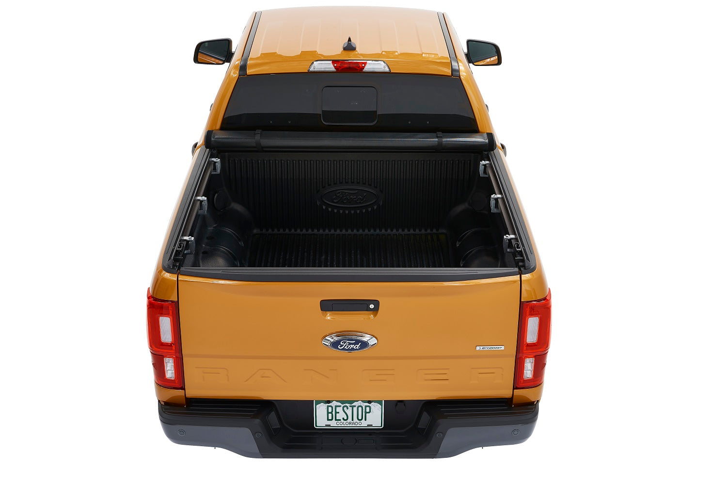 EZ-Roll Soft Tonneau Cover For Ford 2019-2024 Ranger Black Tailgate Spoiler Not Included Bestop-2