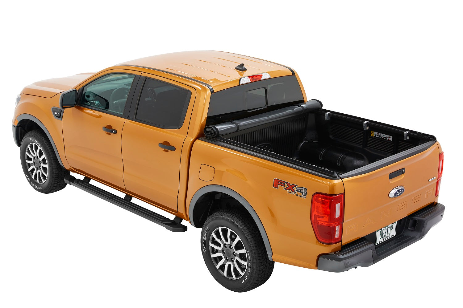 Bestop EZ-Roll Soft Tonneau Cover For Ford 2019-2024 Ranger Black Tailgate Spoiler Not Included Bestop