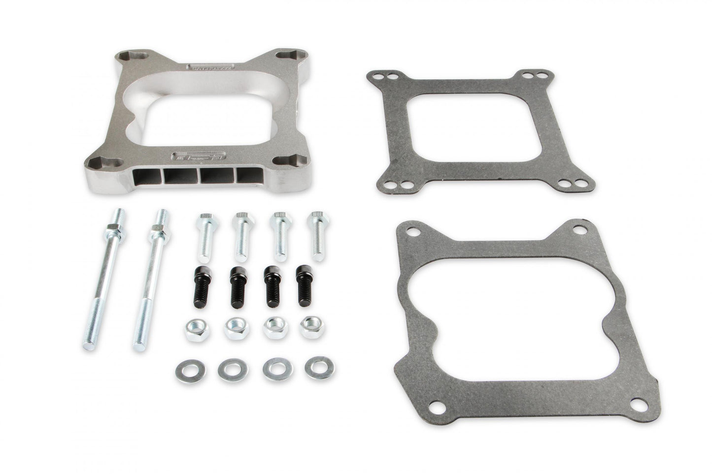 Carb Adapter Open Center Adapts 4-barrel Square Flange carburetors to spreadbore intake manifolds Mr Gasket-1