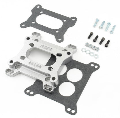 Carb Adapter Adapter squarebore 4-Barrel carburetors to 2-Barrel squarebore intake manifolds Mr Gasket