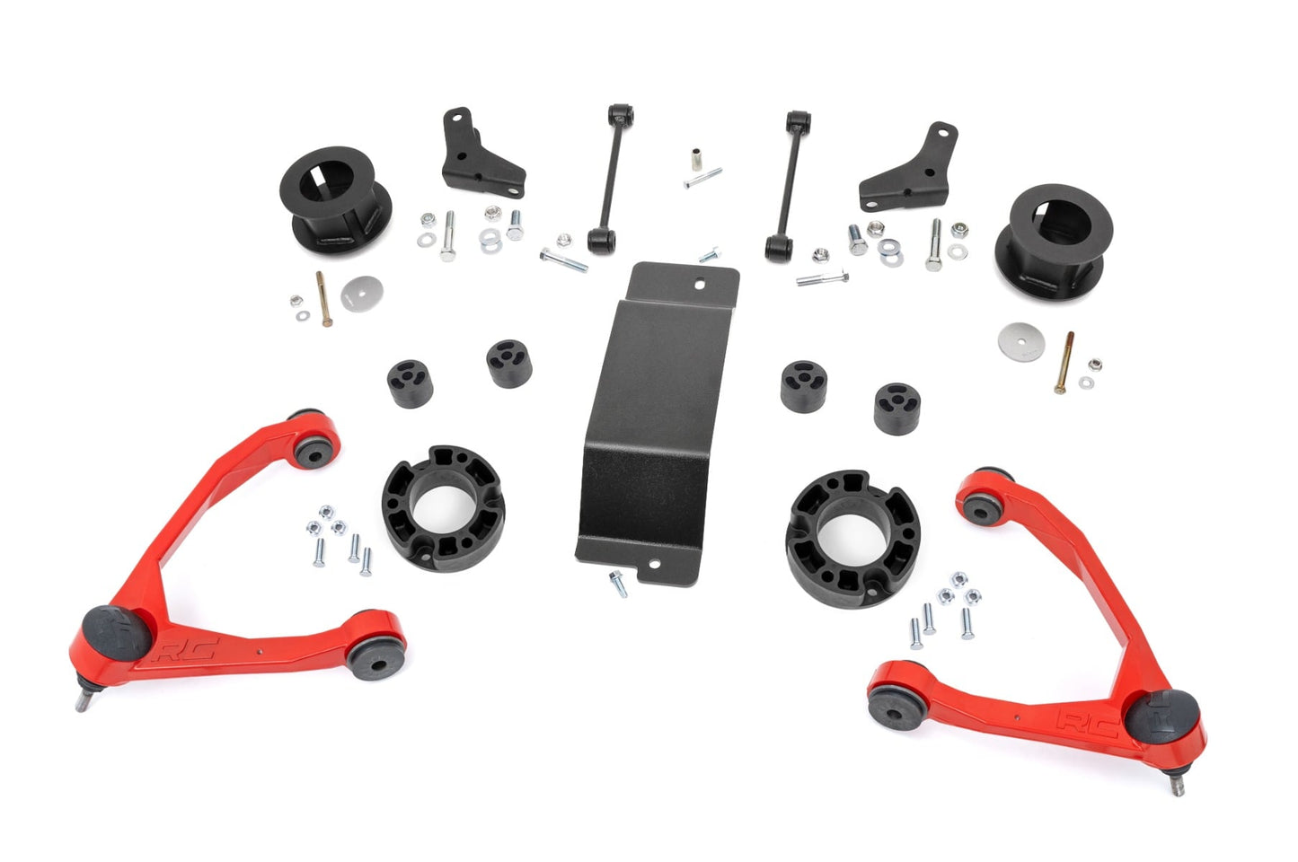 3.5 Inch Lift Kit Forged UCAs Red Chevy/GMC SUV 1500 2WD/4WD (2007-2020) Rough Country