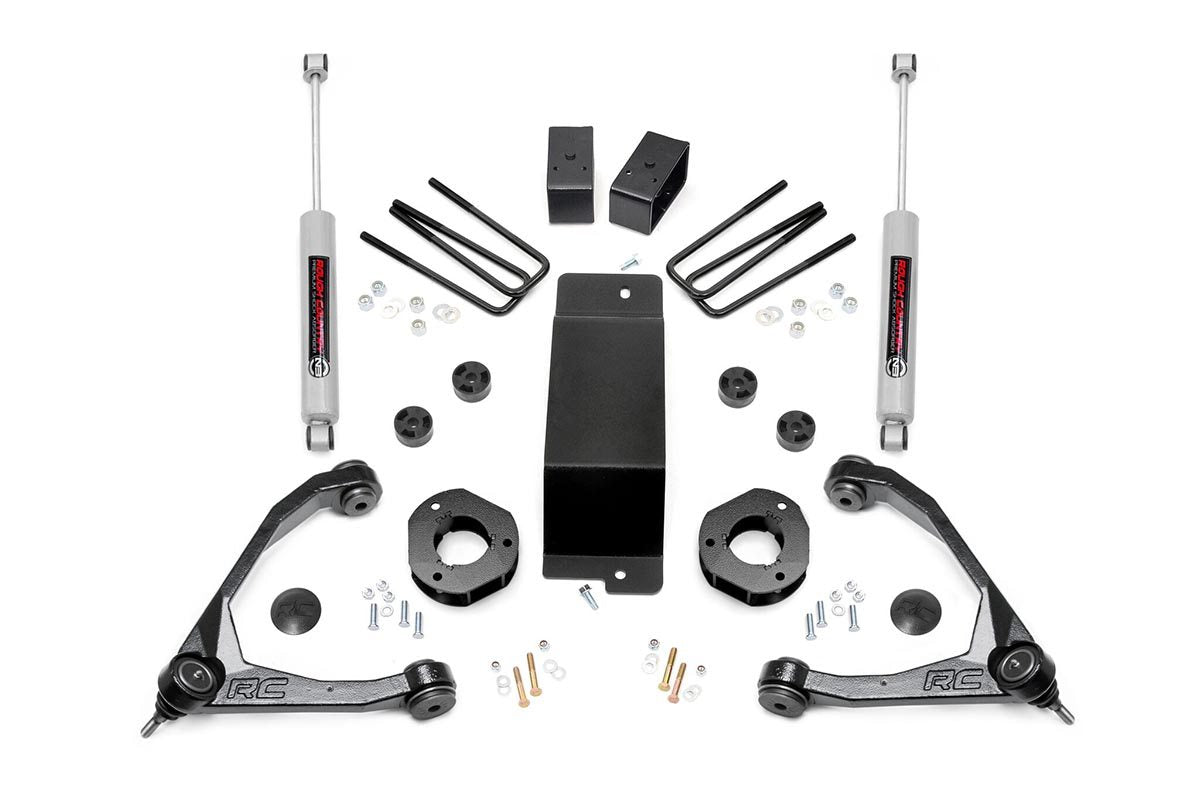 Rough Country 3.5 Inch Suspension Lift Kit w/Forged Upper Control Arms 07-16 Silverado/Sierra 1500 4WD Rough Country
