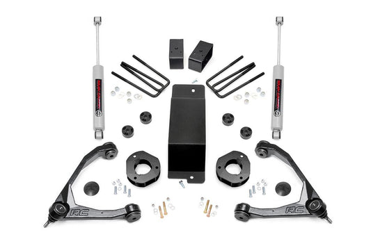 Rough Country 3.5 Inch Suspension Lift Kit w/Forged Upper Control Arms 07-16 Silverado/Sierra 1500 4WD Rough Country