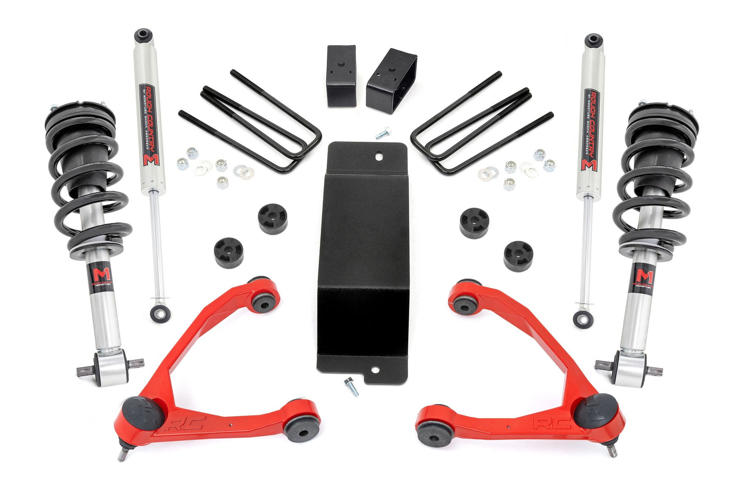 3.5 Inch Lift Kit Forged UCA M1 Strut - Red Silverado/Sierra 1500 (14-16) Rough Country
