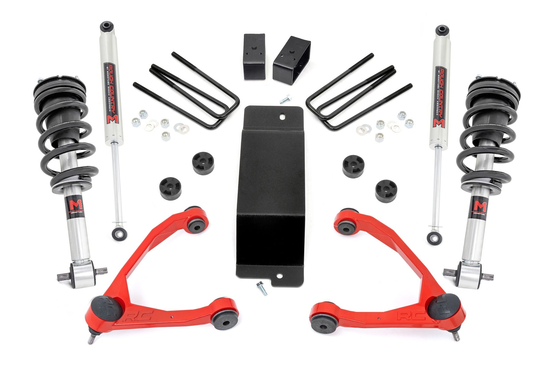 3.5 Inch Lift Kit Forged UCA M1 Strut - Red Silverado/Sierra 1500 (14-16) Rough Country