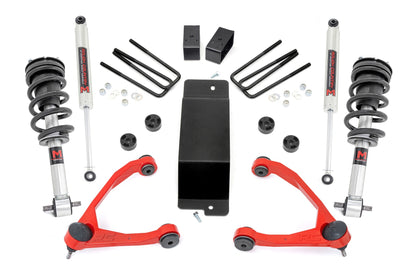 3.5 Inch Lift Kit Forged UCA M1 Strut - Red Silverado/Sierra 1500 (14-16) Rough Country