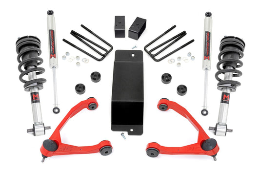 3.5 Inch Lift Kit Forged UCA M1 Strut - Red Silverado/Sierra 1500 (14-16) Rough Country