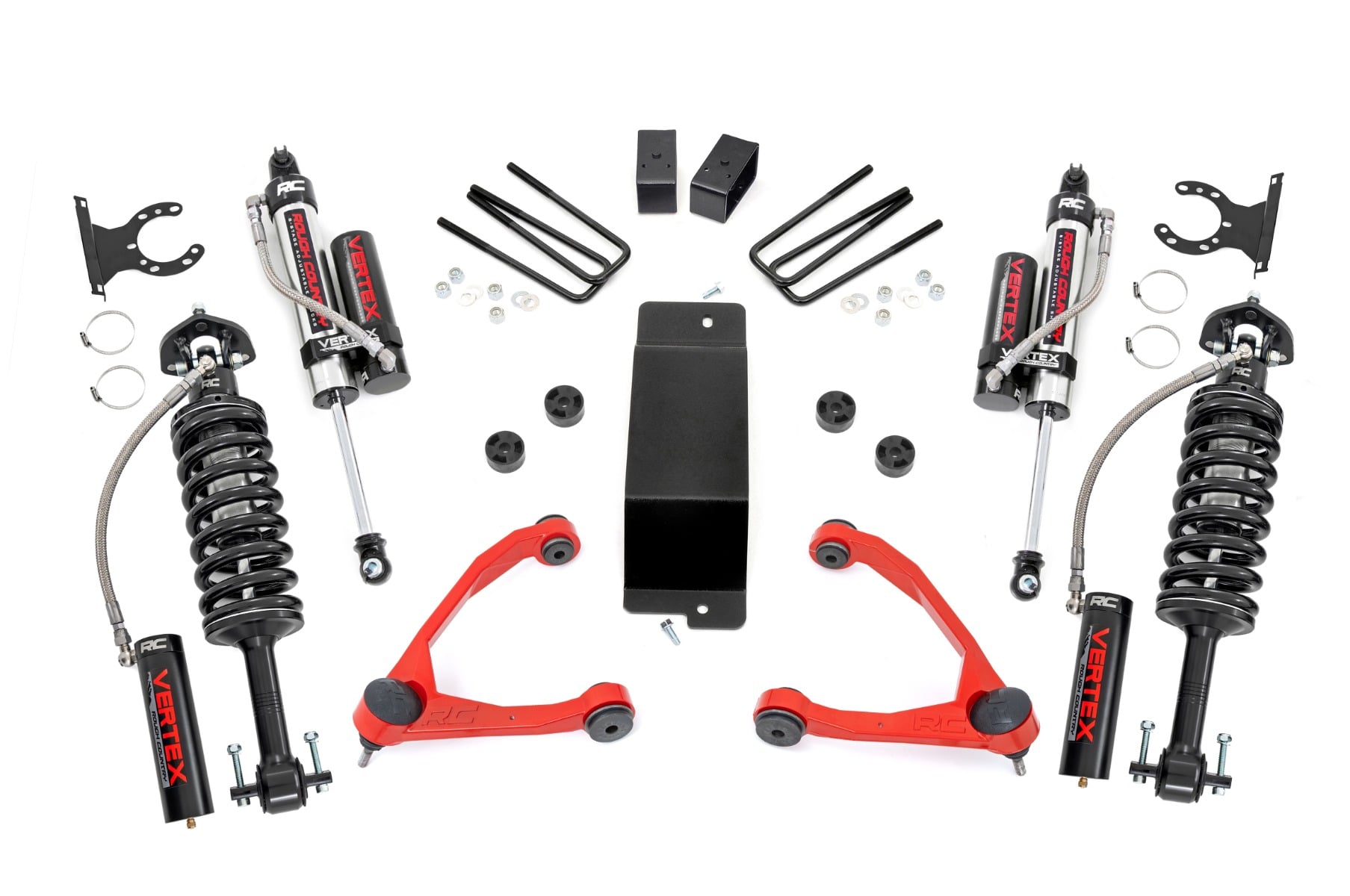 3.5 Inch Lift Kit Forged UCA Vertex Red Silverado/Sierra 1500 (07-16) Rough Country