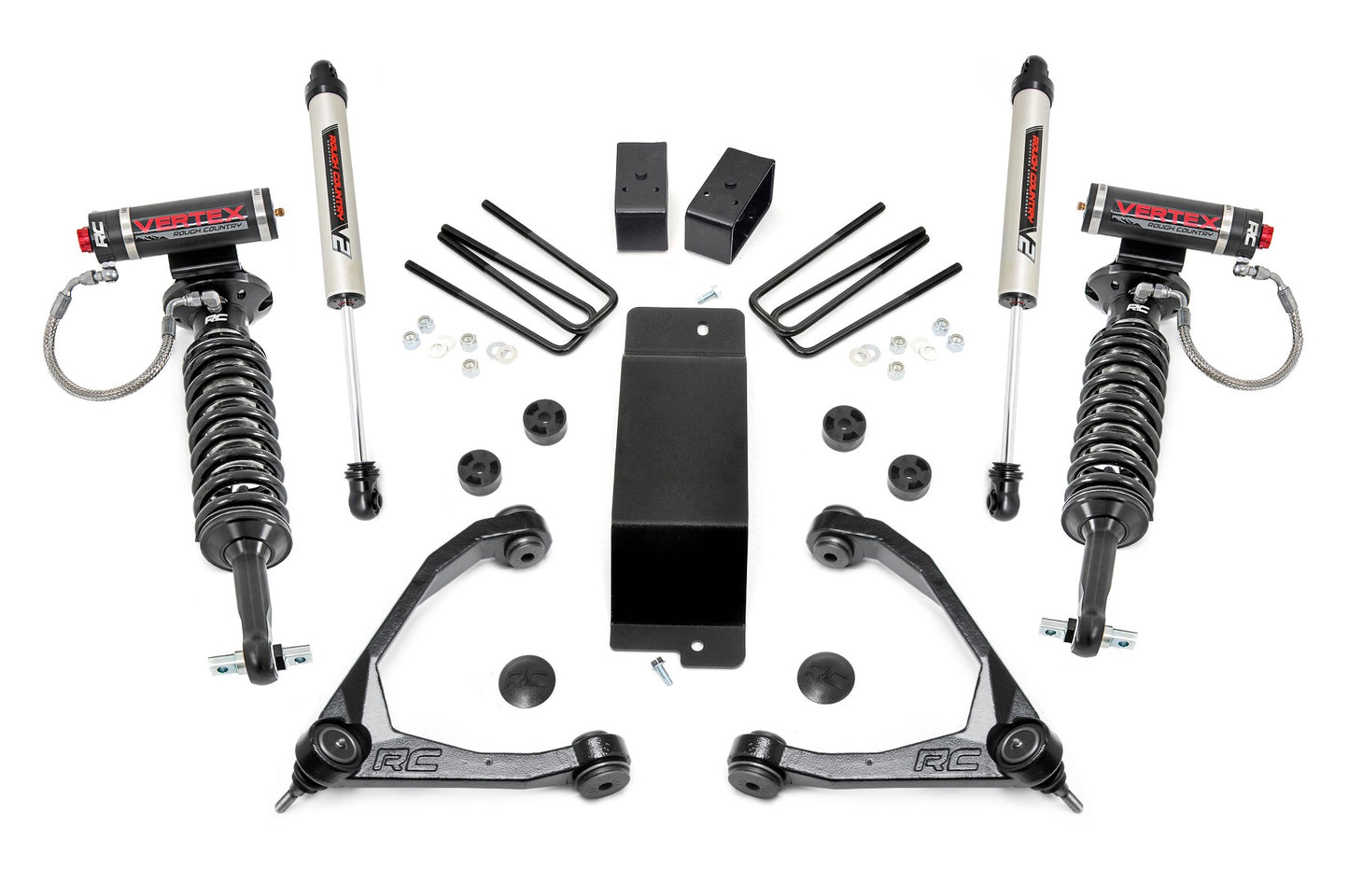 Rough Country 3.5 Inch GM Suspension Lift Kit w/Upper Control Arms Vertex w/V2 Shocks (07-16 1500 PU 4WD) Rough Country